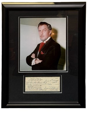 Lot 59 - VINCENT PRICE: Framed and glazed colour...