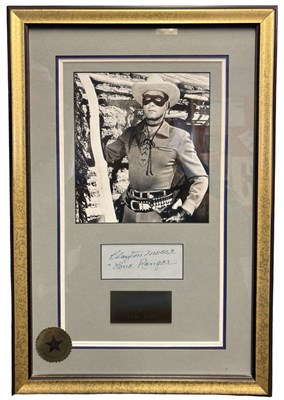 Lot 100 - CLAYTON MOORE [THE LONE RANGER]: Framed and...
