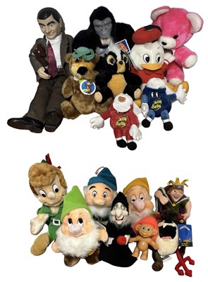 Lot 79 - A collection of various film and TV soft toys,...
