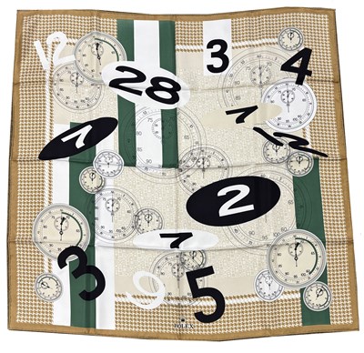 Lot 343 - Rolex: a silk clock pattern scarf, with Rolex...