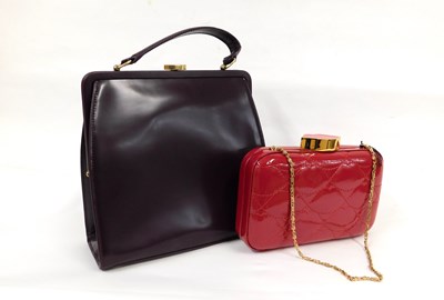 Lot 94 - Lulu Guiness: a damson leather bag, with top...