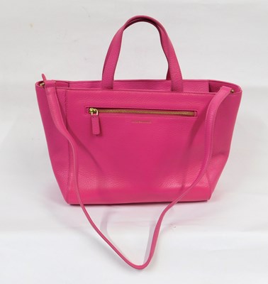 Lot 92 - Lulu Guiness: a pink leather tote, with zip...