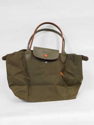 Lot 88 - A Longchamp Le Pliage khaki shoulder bag, 38cm...
