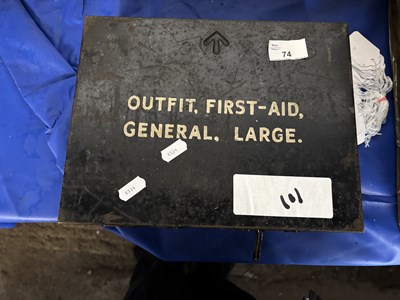 Lot 74 - A WWII first aid tin kit complete with some...