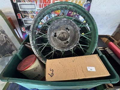 Lot 81 - Two vintage metal spoke wheels, possibly...