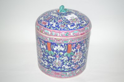 Lot 219 - A Chinese porcelain jar and cover, with...