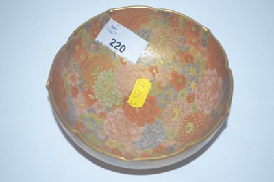 Lot 220 - A small Satsuma ware bowl of lobed shape,...
