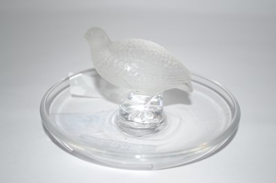 Lot 233 - A Lalique pin dish with a model of a grouse.