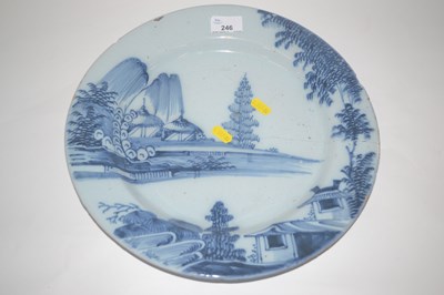 Lot 246 - An 18th Century English Delft charger with...