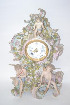 Lot 252 - A continental porcelain clock case, late 19th...