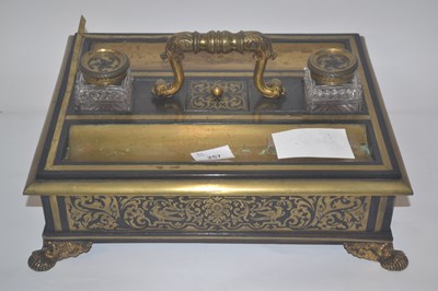Lot 257 - A 19th Century metal pen tray with boulle...