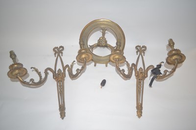 Lot 257 - Two vintage brass light fittings
