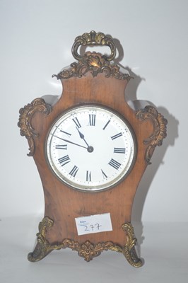 Lot 277 - Late 19th Century mantel clock in walnut frame...