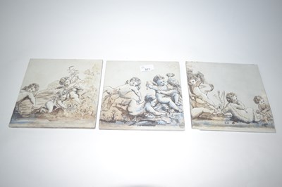 Lot 302 - Group of three 19th Century ceramic tiles...