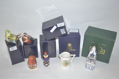 Lot 317 - Group of Royal Crown Derby paperweights with...