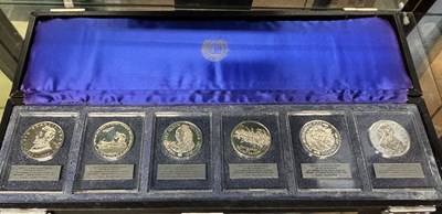 Lot 347 - A cased set of silver proof medals issued by...