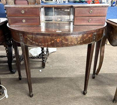 Lot 447 - A composite demi lune desk or dressing table...