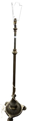Lot 450 - An antique brass adjustable standard lamp...