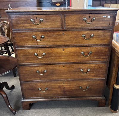 Lot 478 - A Georgian mahogany chest of two short over...