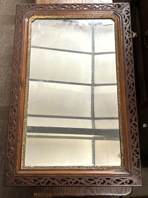 Lot 490 - A Georgian mahogany and fretwork framed wall...