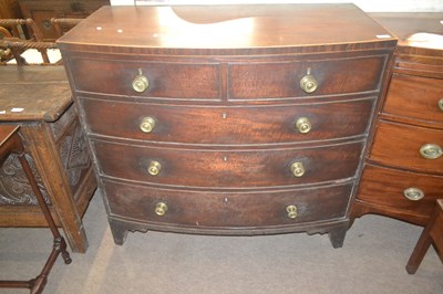 Lot 493 - A late Georgian mahogany bow front chest of...