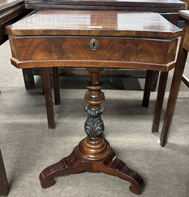 Lot 506 - Victorian mahogany and cross banded sewing...