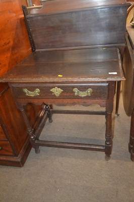 Lot 520 - An 18th Century oak side table with single...