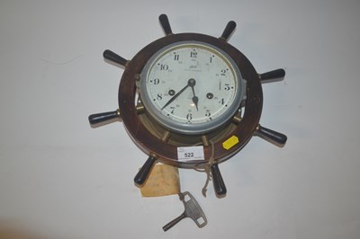 Lot 532 - A Schatz Royal Mariner brass cased clock set...