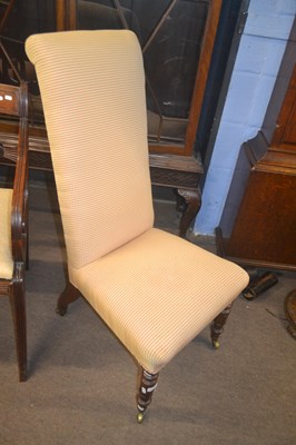 Lot 540 - A Victorian high back prayer or bedroom chair...