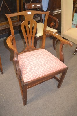 Lot 542 - A Georgian mahogany open armchair with pierced...