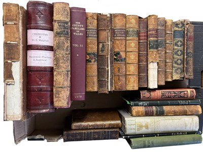 Lot 796 - One box of Antiquarian, leather bindings, 18th...