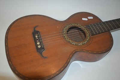Lot 572 - A 19th Century six string guitar with maple...