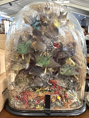 Lot 598 - A Victorian taxidermy display of various small...