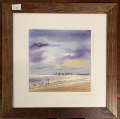 Lot 112 - Keith Nash (British), "A Walk by the Pier",...