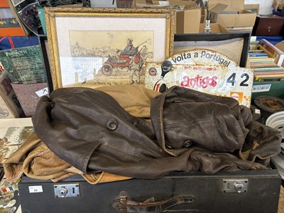 Lot 85 - An Edwardian leather three quarter length car...