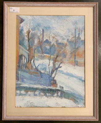 Lot 1 - E.R. Barlow (British, 20th century), A winter...