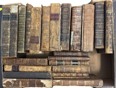 Lot 802 - One box of Antiquarian, leather bindings, 18th...