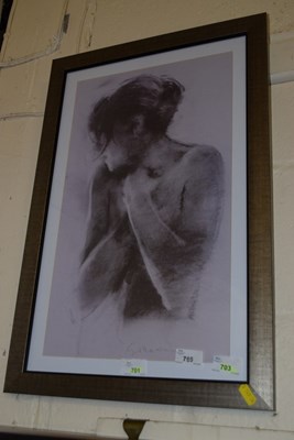 Lot 755 - Print of a woman, framed
