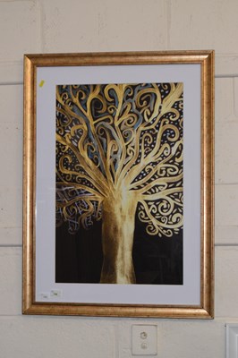 Lot 703 - Contemporary print of a tree, gilt framed