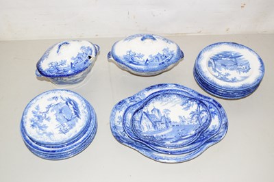 Lot 76 - A part child's blue and white dinner service