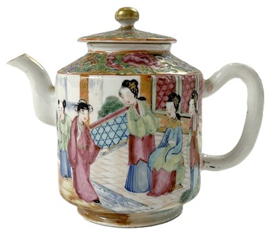 Lot 205 - 19th Century Cantonese Porcelain Teapot