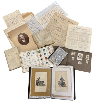 Lot 1065a - EPHEMERA. A mixed lot, including a vellum...