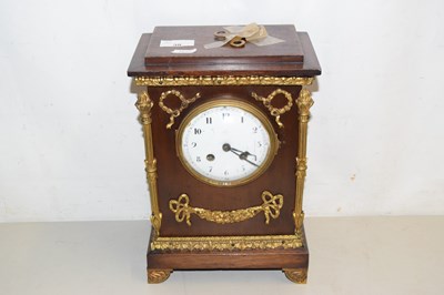 Lot 38 - A mantel clock in Regency style, white enamel...