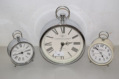 Lot 41 - Group of three alarm clocks manufactured by...