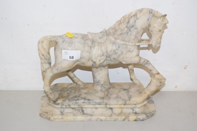 Lot 58 - A marble type figure of a horse on stand