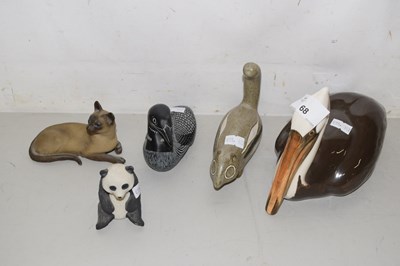 Lot 68 - A ceramic model of a duck, further model of a...