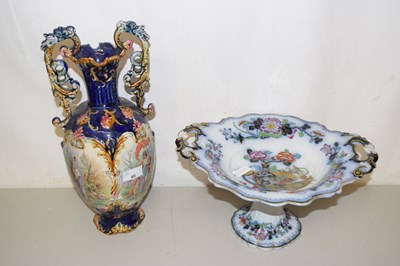 Lot 85 - A Victorian style vase with printed design of...