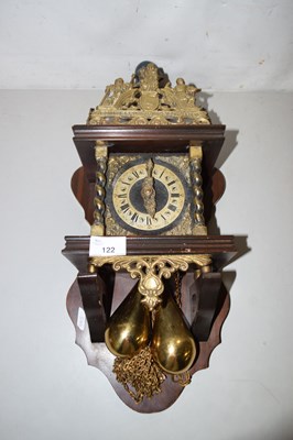 Lot 122 - A wall clock with two weights