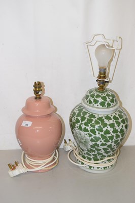 Lot 123 - Two ceramic table lamps