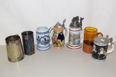 Lot 126 - A plated commemorative tankard marked Mill...